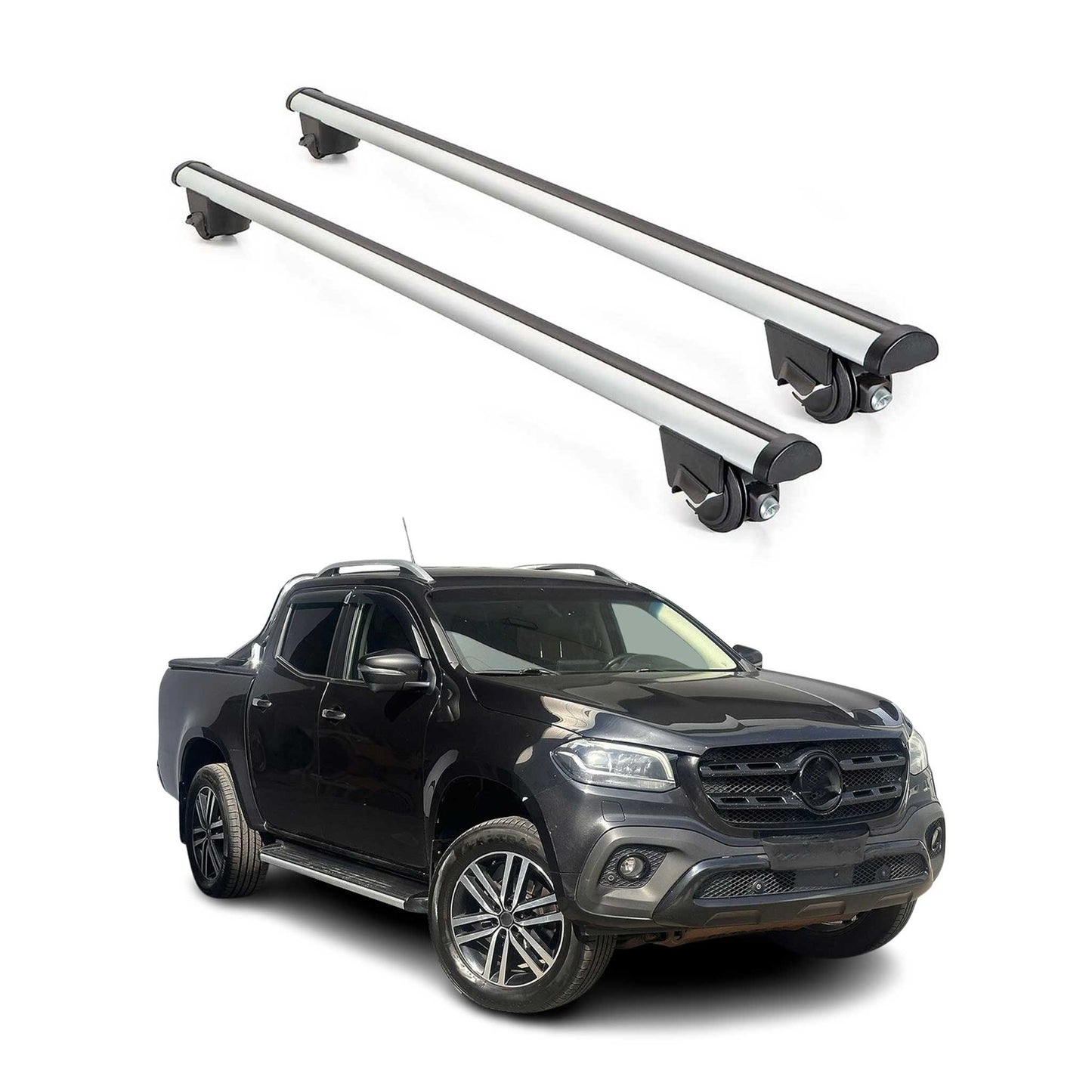 2018-2021 Mercedes X Class W470 Roof Rack Cross Bars Silver