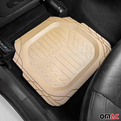 OMAC Floor Mats and Cargo Liners Universal for Cars SUV Beige