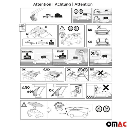 2017-2026 Jeep Compass Roof Rack Cross Bars Silver