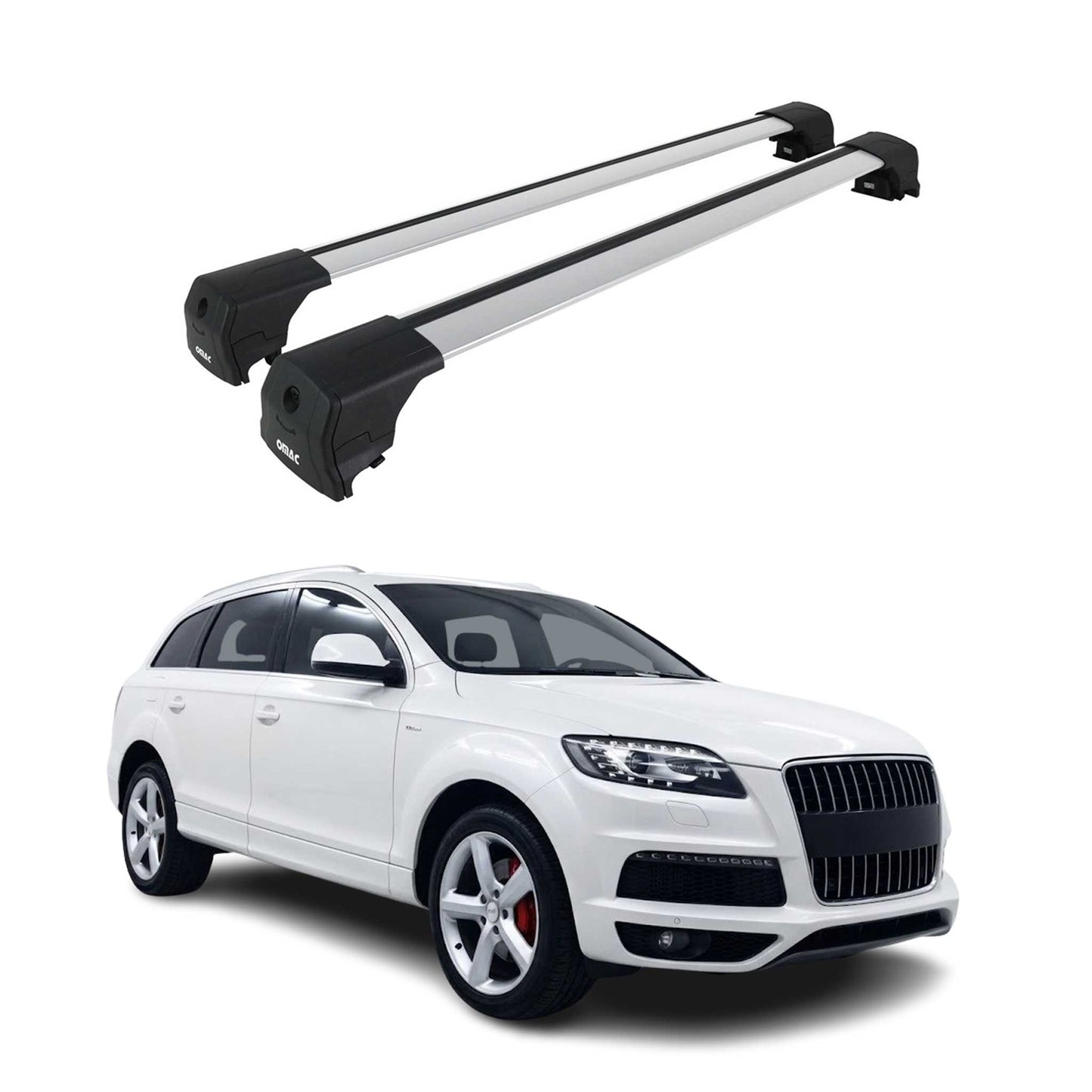 2007-2015 Audi Q7 Roof Rack Cross Bars Silver