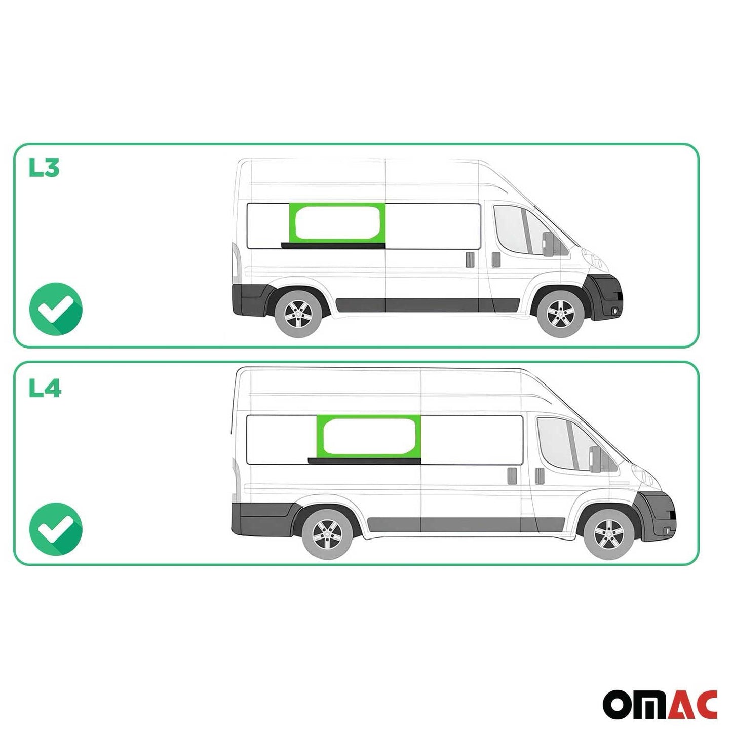 2014-2026 RAM ProMaster Window Glass Fit Kit Mid Right Sliding Door L3 L4