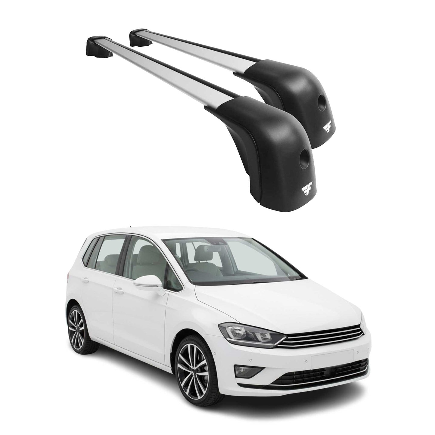2015-2021 VW Golf Mk7 Roof Racks Cross Bars Silver