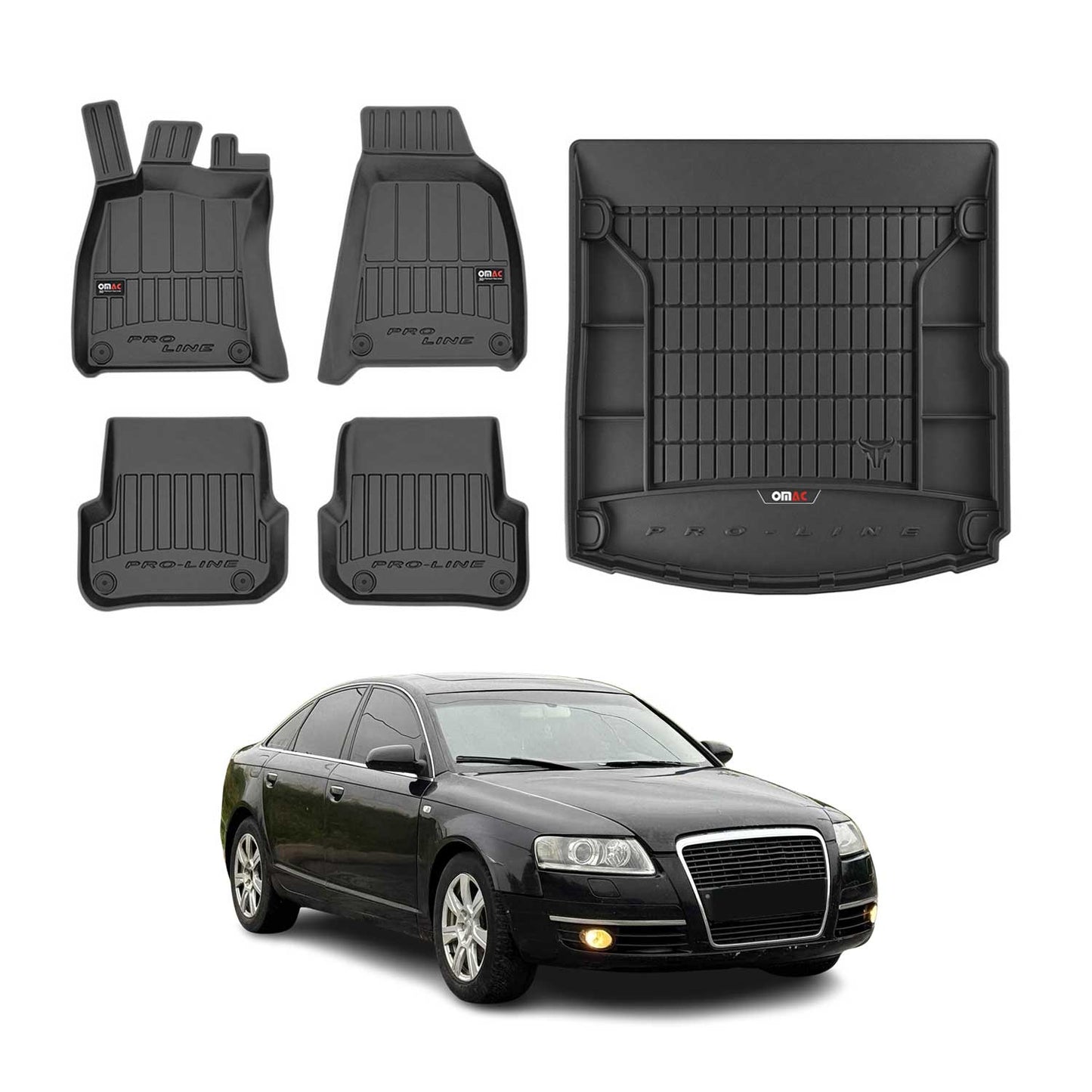 2005-2007 Audi A6 Sedan Pre Facelift OMAC Premium Floor Mats & Cargo Liners