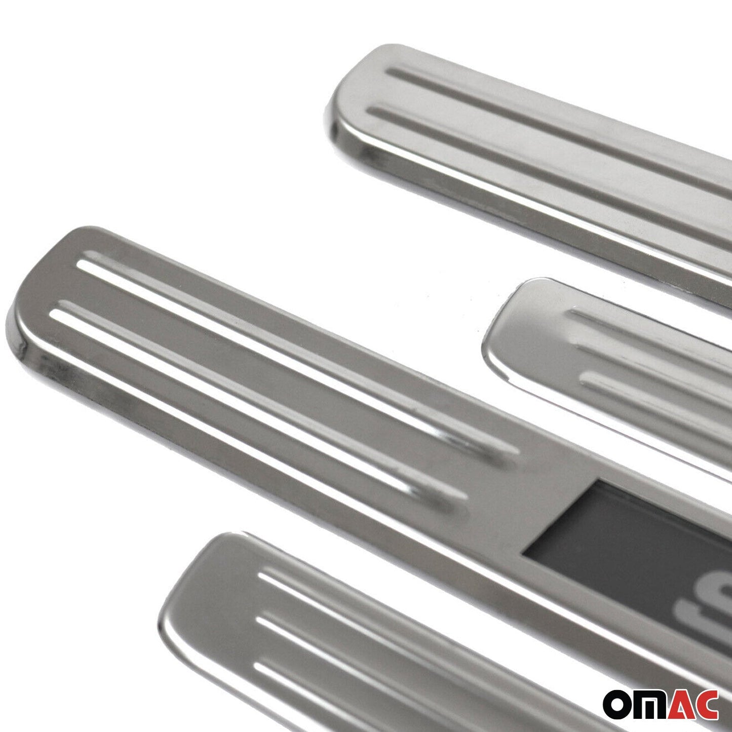Fiat 500L 500X Door Sill Scuff Plate Illuminated Sport Stainless Steel Silver 4 Pcs