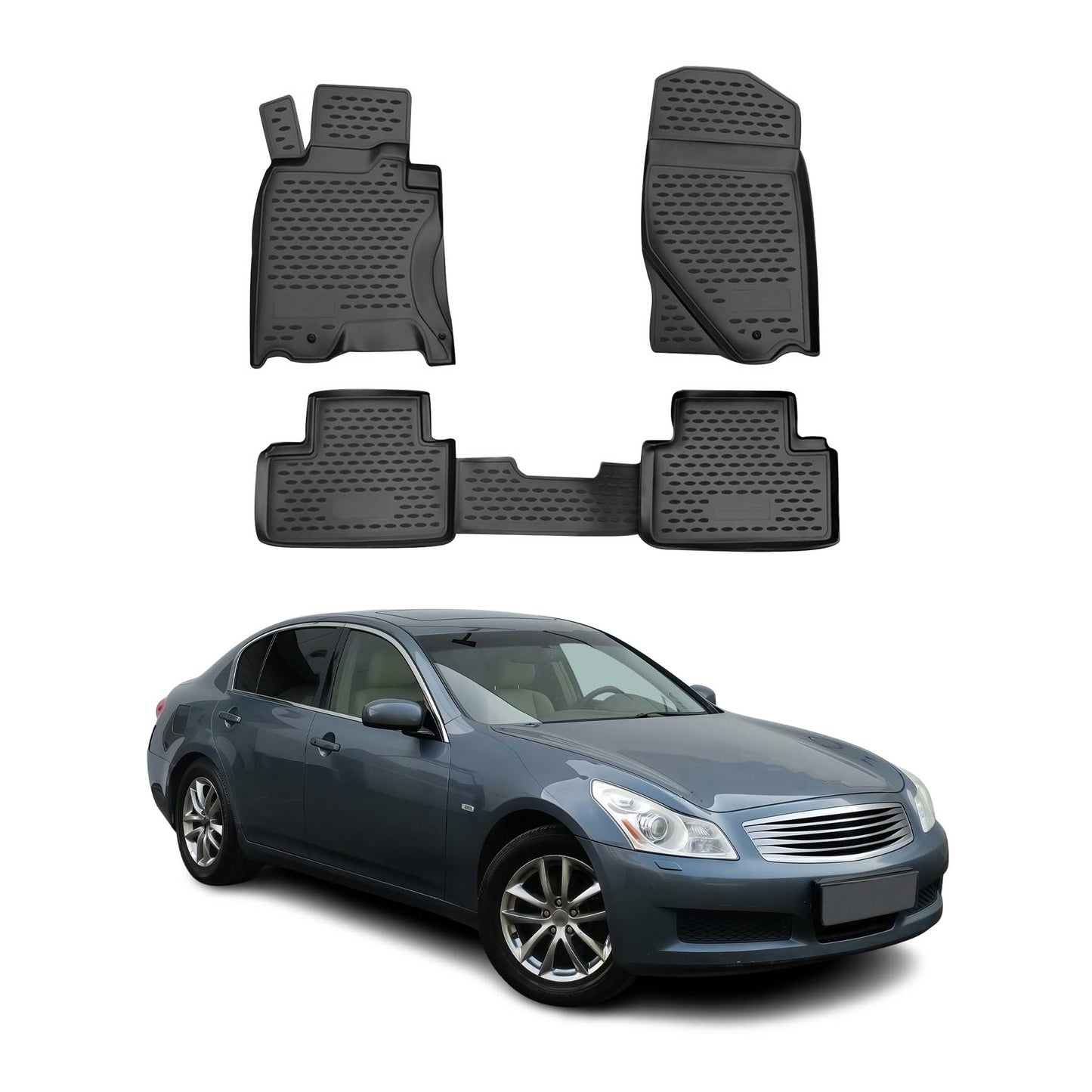 2014-2015 Infiniti Q60 Floor Mats Liners Full Set All Weather Black