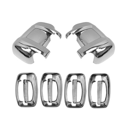 2014-2022 RAM ProMaster Mirror Cover Caps & Door Handle Chrome Set 10x