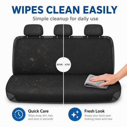 Rear Bench Car Seat Cover Odor Eliminating Pet Hammock Black