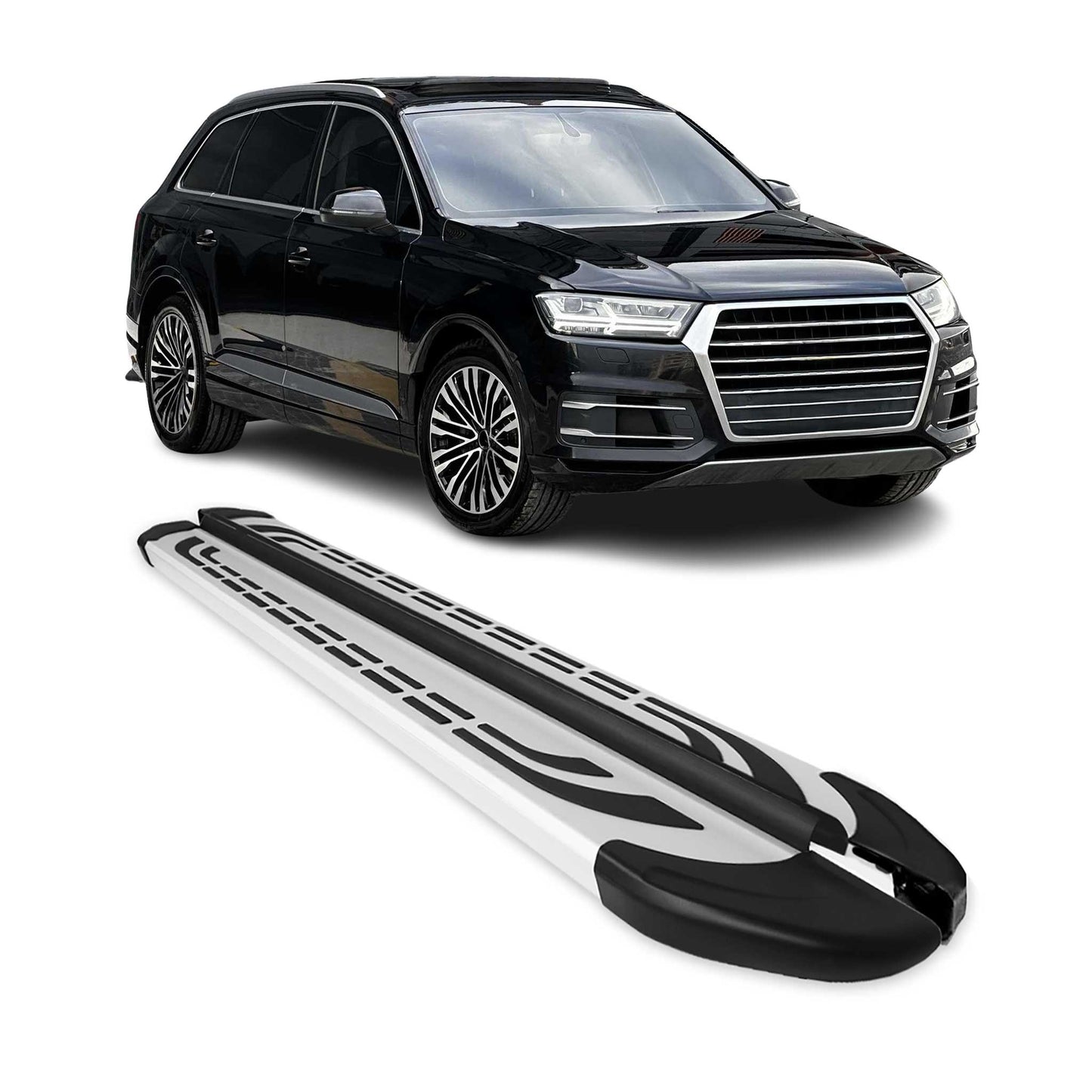 2017-2026 Audi Q7 Running Boards Side Steps Silver
