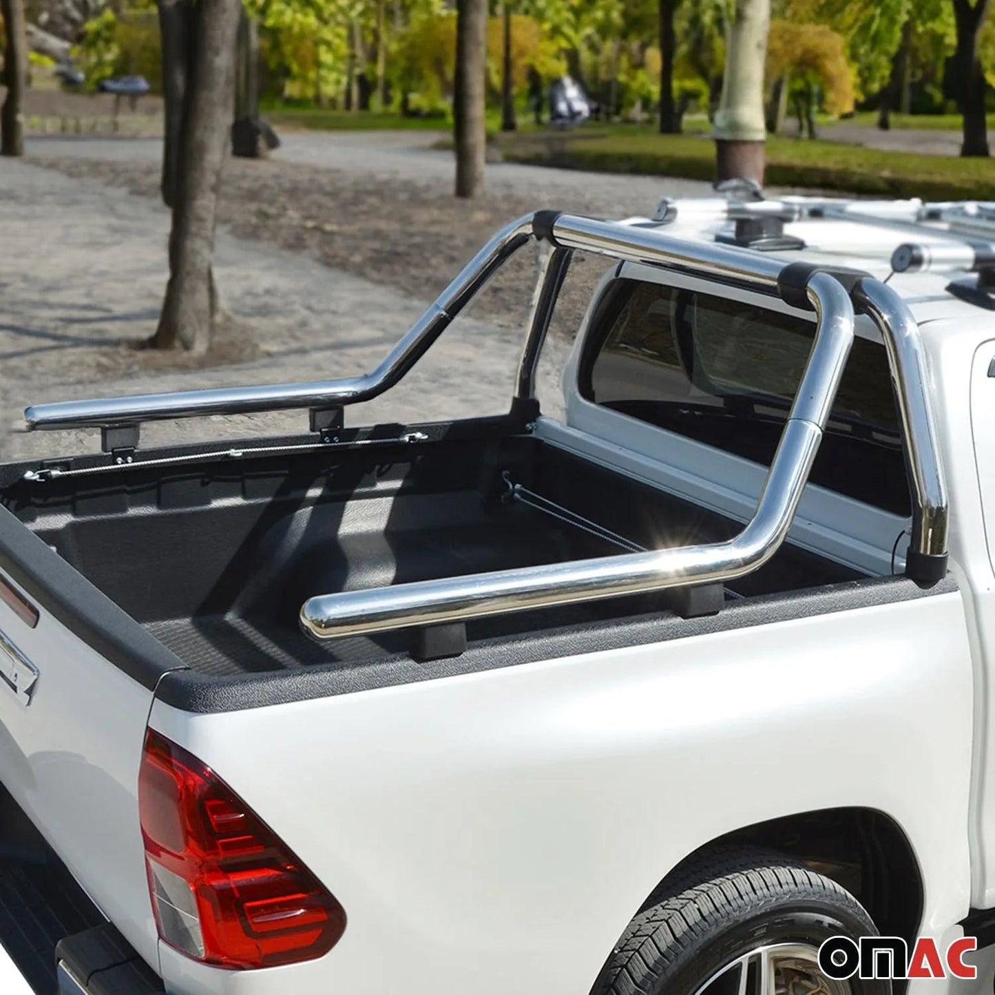 2005-2021 Nissan Frontier Sport Bar Truck Bed Chase Roll Bar Stainless Steel Silver