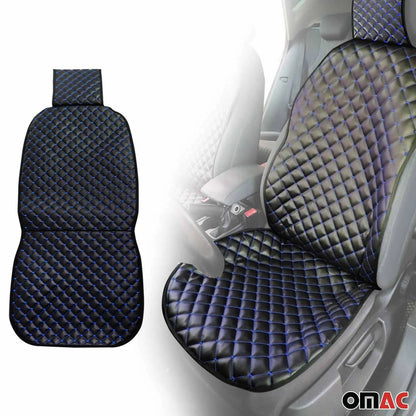 Cadillac Escalade Leather Breathable Front Seat Cover Pads Black Blue 1Pc