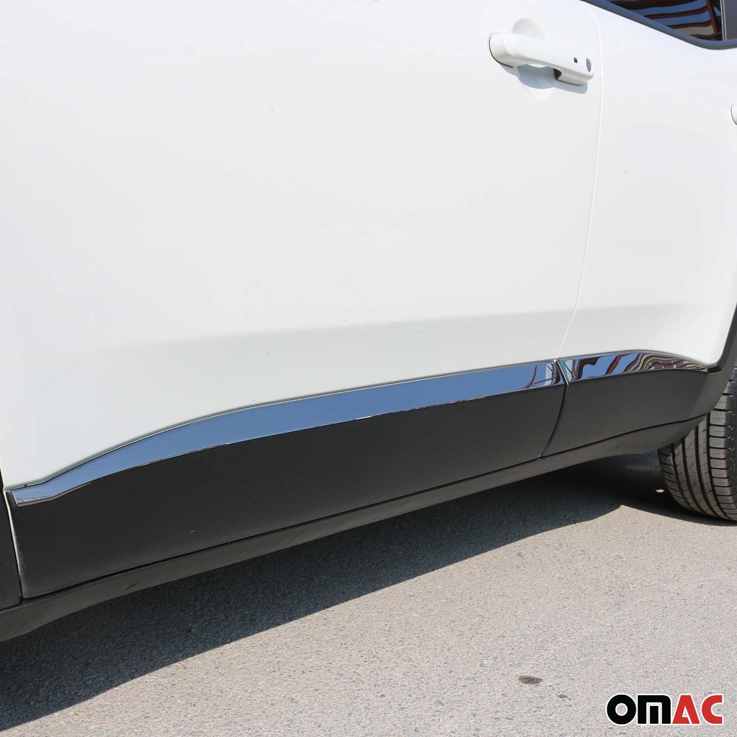 2015-2024 Jeep Renegade Side Door Molding Trim Skirt Garnish Steel Silver 4x