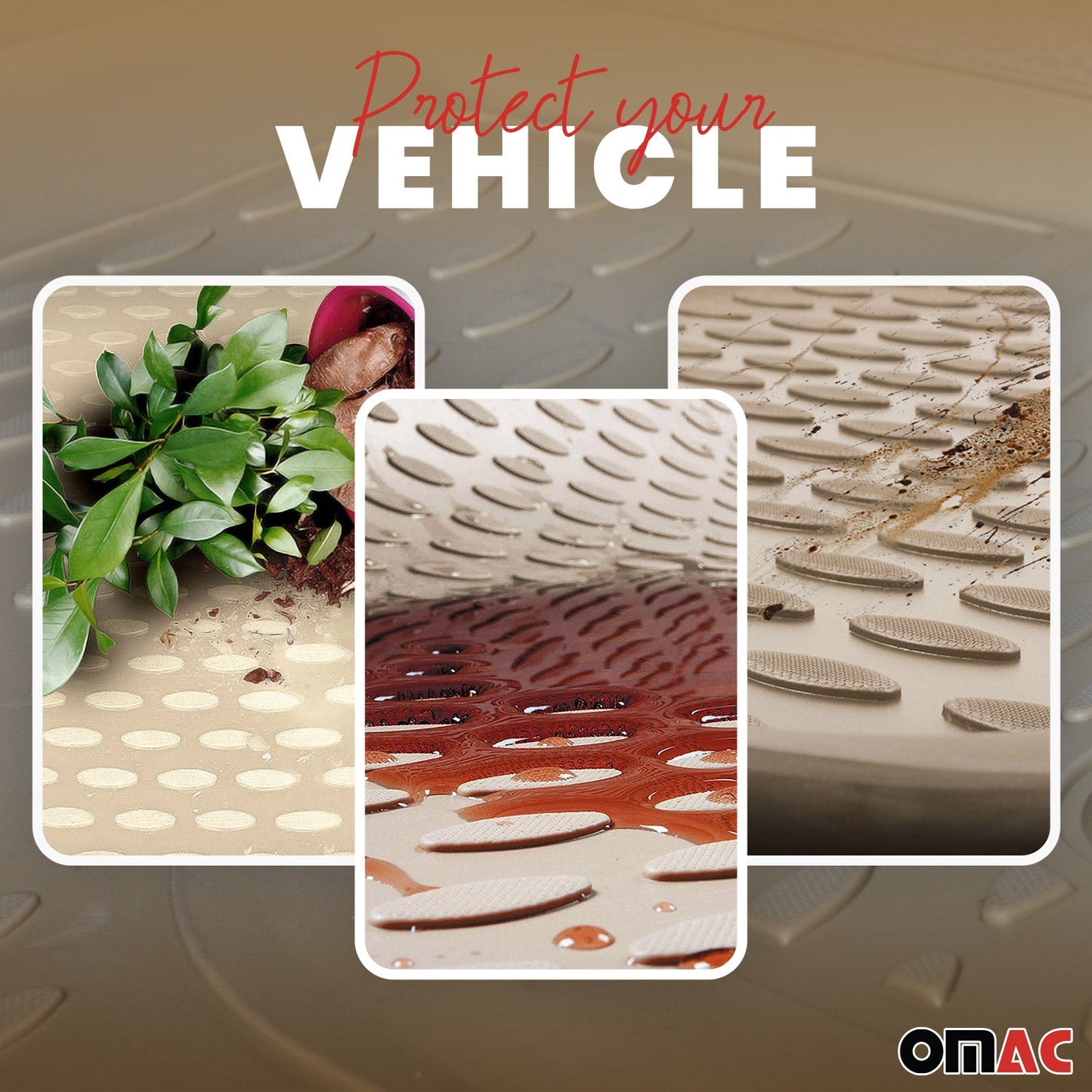 2011-2016 Kia Sportage Floor Mats Liners Full Set All Weather Beige