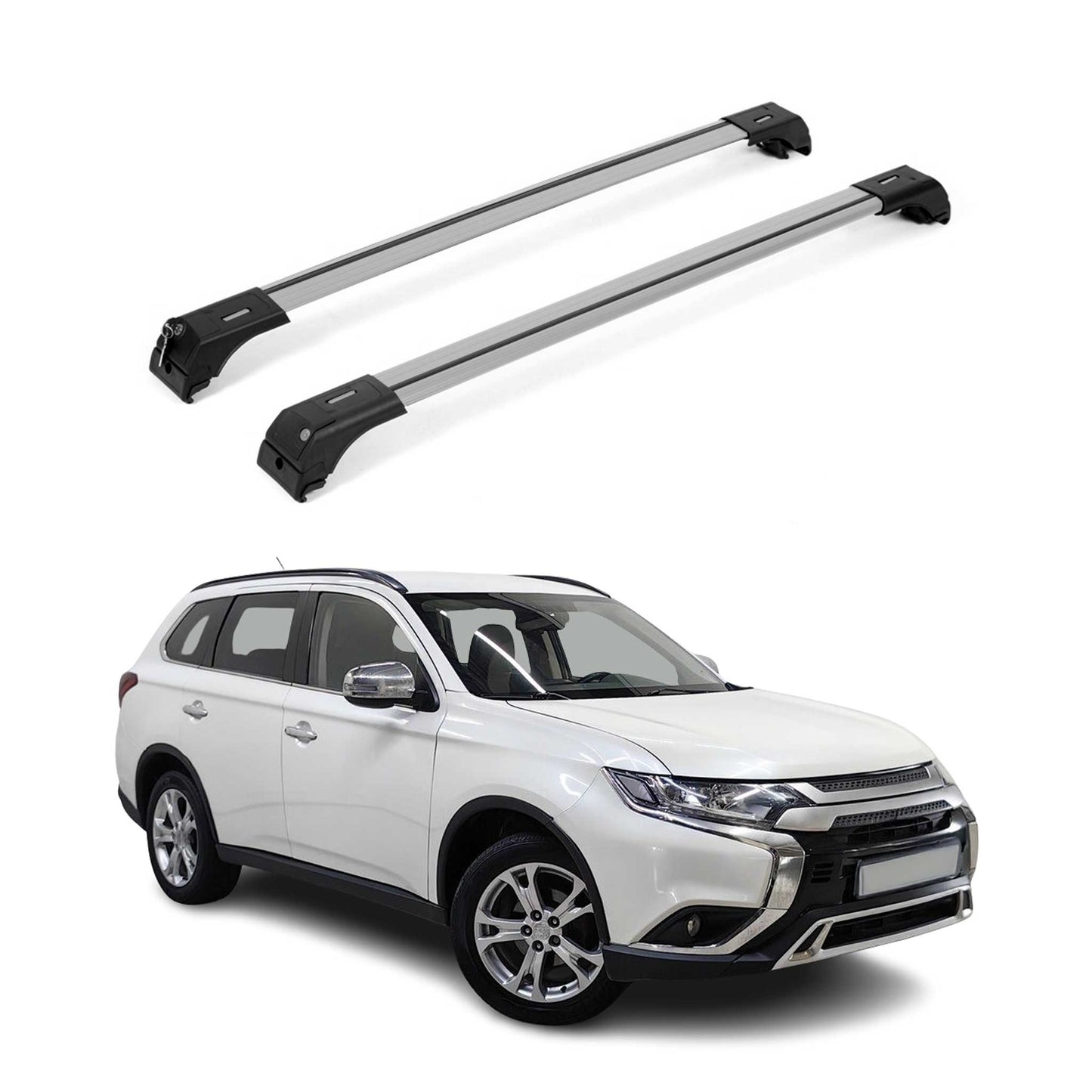2011-2026 Mitsubishi Outlander Sport Roof Rack Cross Bras Silver 2 pieces