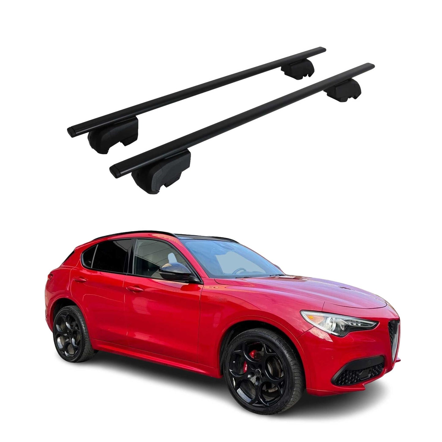 2018-2026 Alfa Romeo Stelvio Roof Rack Cross Bars Black