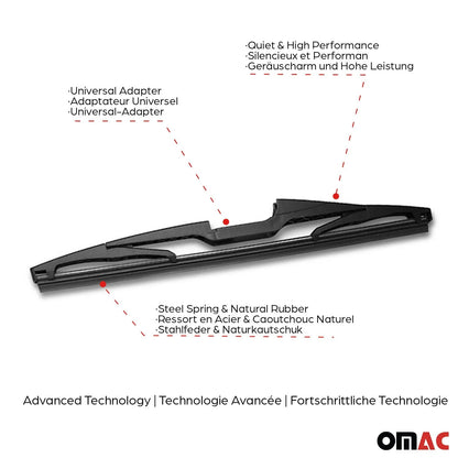 2011-2024 Mitsubishi Outlander Sport Rear Windshield Wiper Blades