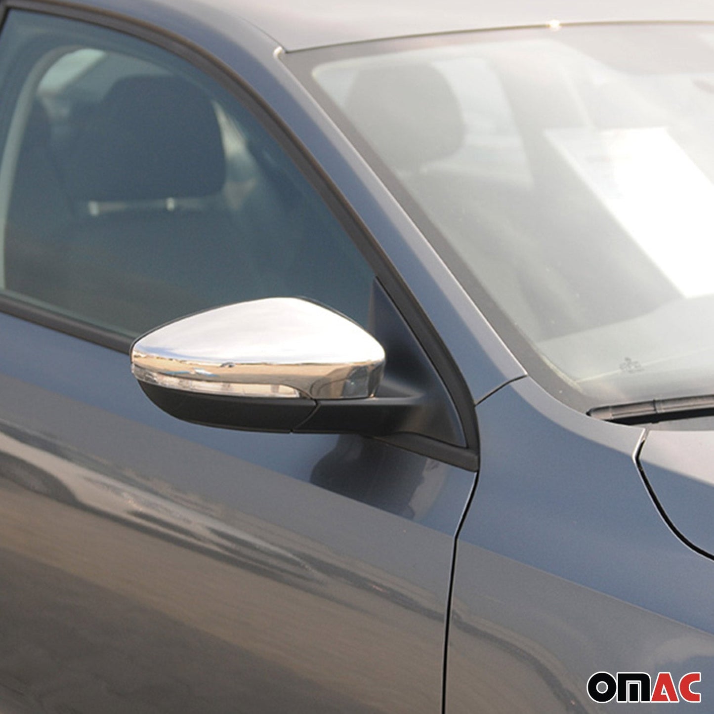 2012-2019 VW Beetle Side Mirror Cover Caps Stainless Steel Silver 2 Pcs