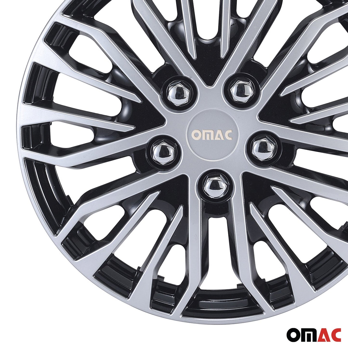Rimini Hub Caps Wheel Cover 17" Grey & Black Full Set 4 pcs.