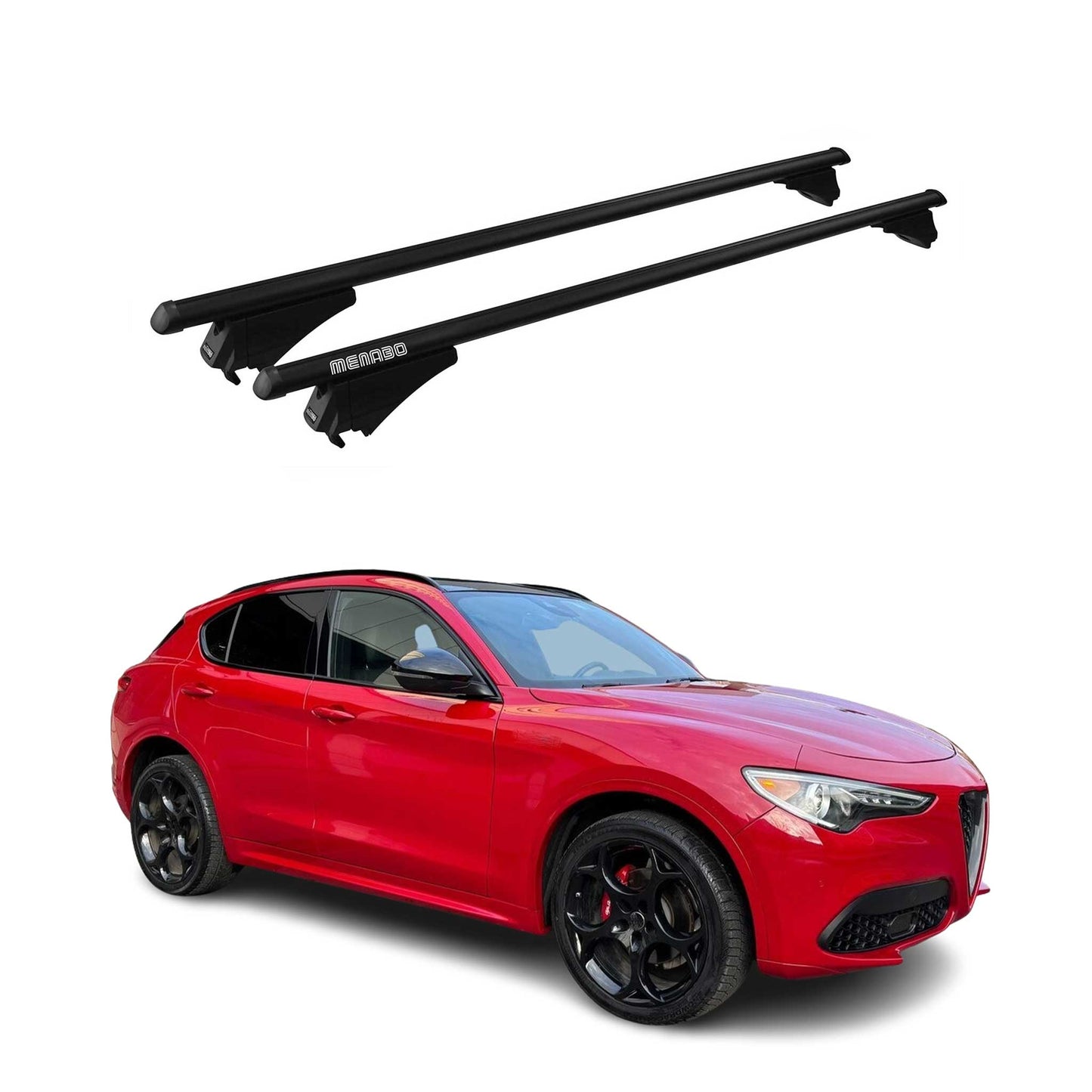 2018-2026 Alfa Romeo Stelvio Roof Rack Cross Bars Black