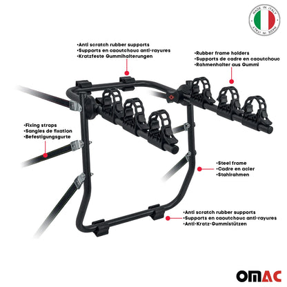2018-2023 Kia Rio Bike Racks 3 Bike Carrier Hitch Mount Steel Black