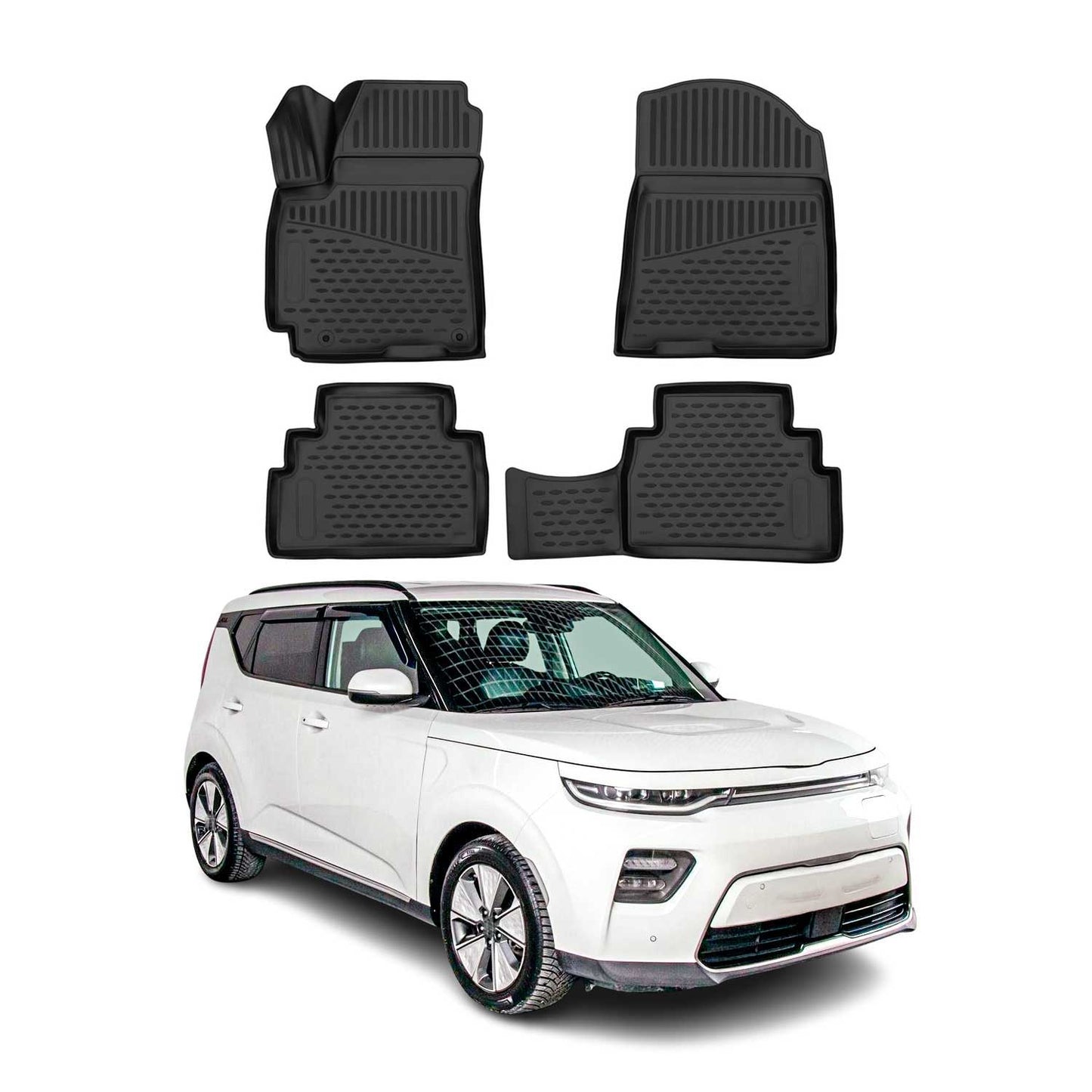 2020-2025 Kia Soul 3.gen Floor Mats Liners Full Set All Weather Black