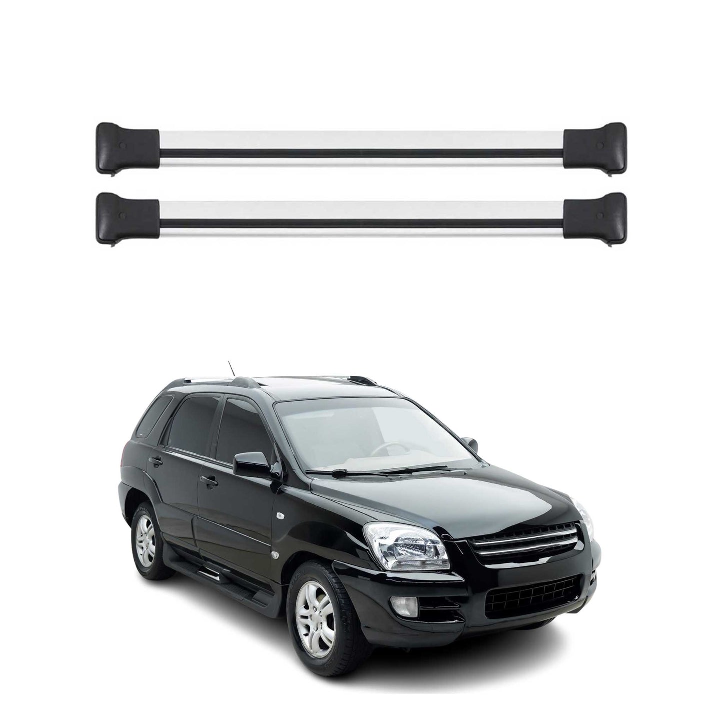 2005-2010 Kia Sportage Roof Rack Cross Bars Silver