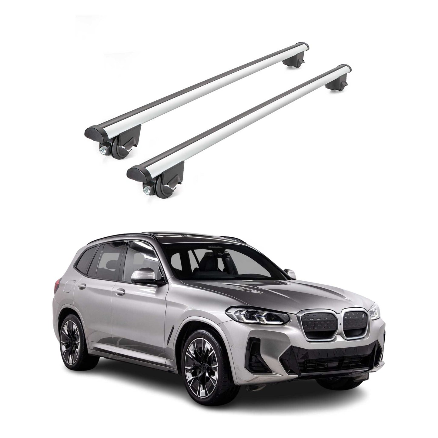 2021-2026 BMW iX3 G08 Roof Rack Cross Bars Luggage 220 Lbs Gray 2 Pcs