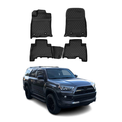2014-2024 Toyota 4Runner 5-Seater Floor Mats Liners Full Set All Weather Black