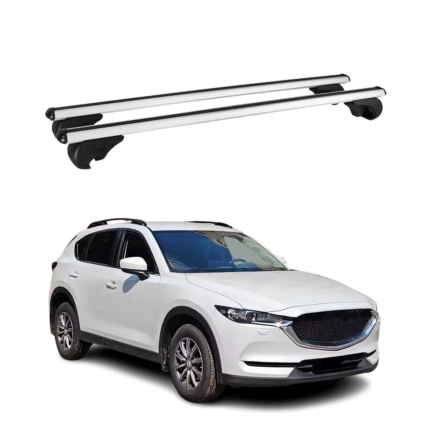 2017-2025 Mazda CX-5 2.gen Roof Rack Cross Bars Silver