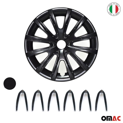 Bicolo Hub Caps Wheel Cover 14" Black & Black Full Set 4 pcs.