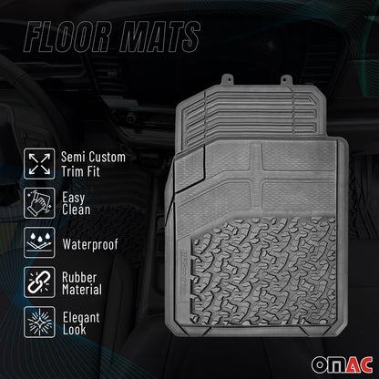 Universal Trim fit Floor Mats Liners for Dodge Trucks & SUV All Season Rubber