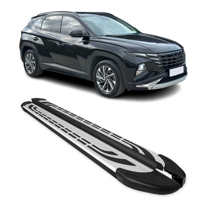 2019-2021 Hyundai Tucson Nerf Bars Side Steps Running Boards Black Silver