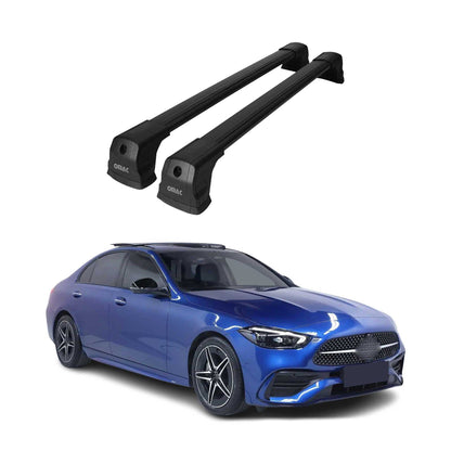 2022-2026 Mercedes C Class W206 Sedan Roof Rack Cross Bars Black Aluminium 2 Pcs