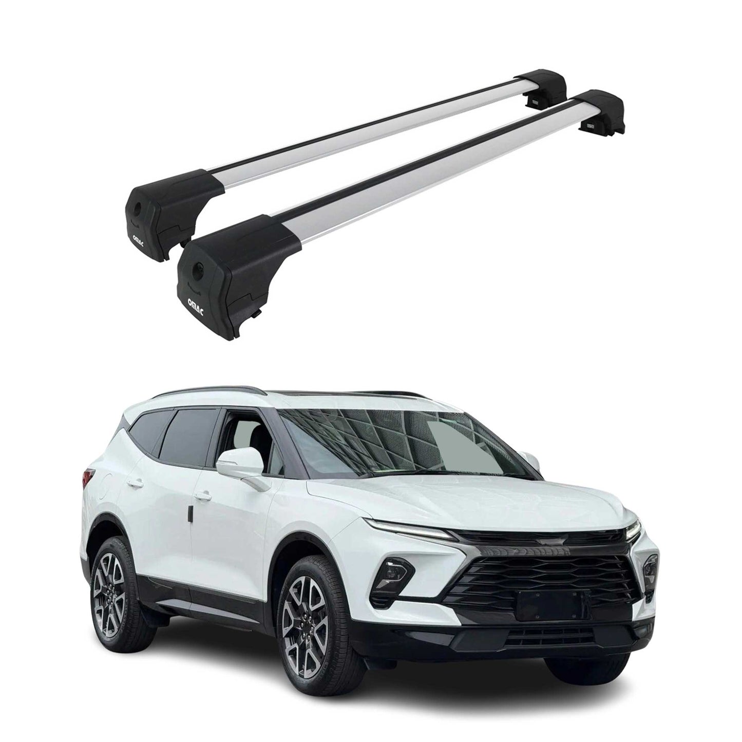 2024-2026 Chevrolet Blazer EV Roof Rack Cross Bars Luggage Carrier Alu Gray 2x