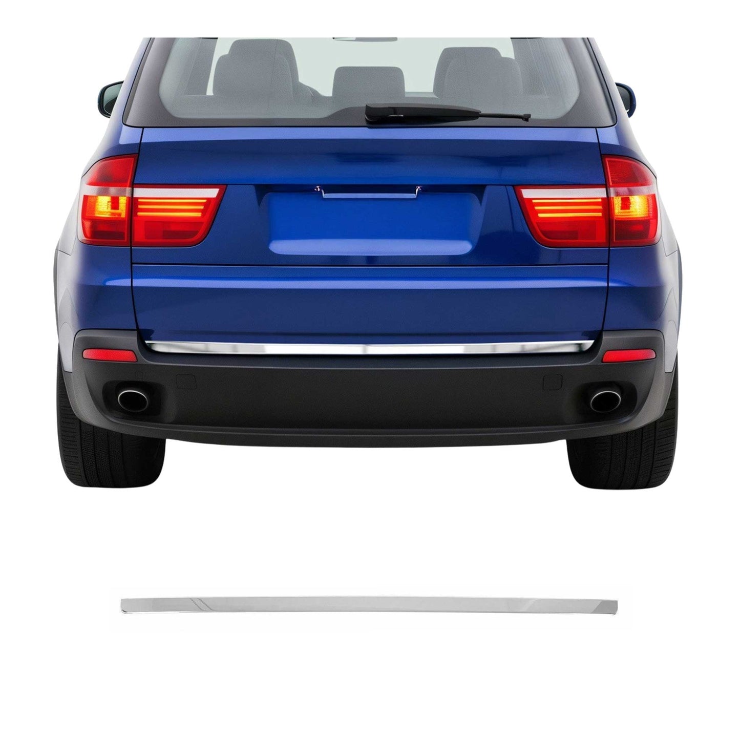 2007-2013 BMW X5 E70 Rear Trunk Molding Trim Stainless Steel Silver 1Pc