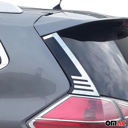 2014-2020 Nissan Rogue Trunk Wing Side Trim Silver Stainless Steel 2 Pcs