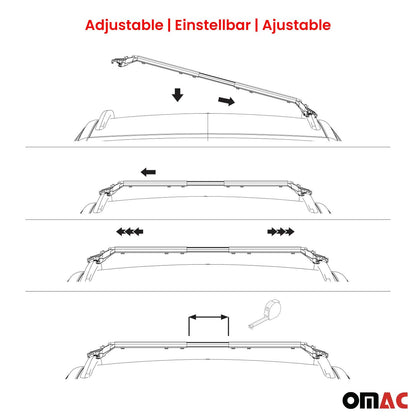 2025-2026 Nissan Armada Roof Rack Cross Bars Luggage Carrier Alu Silver 2x
