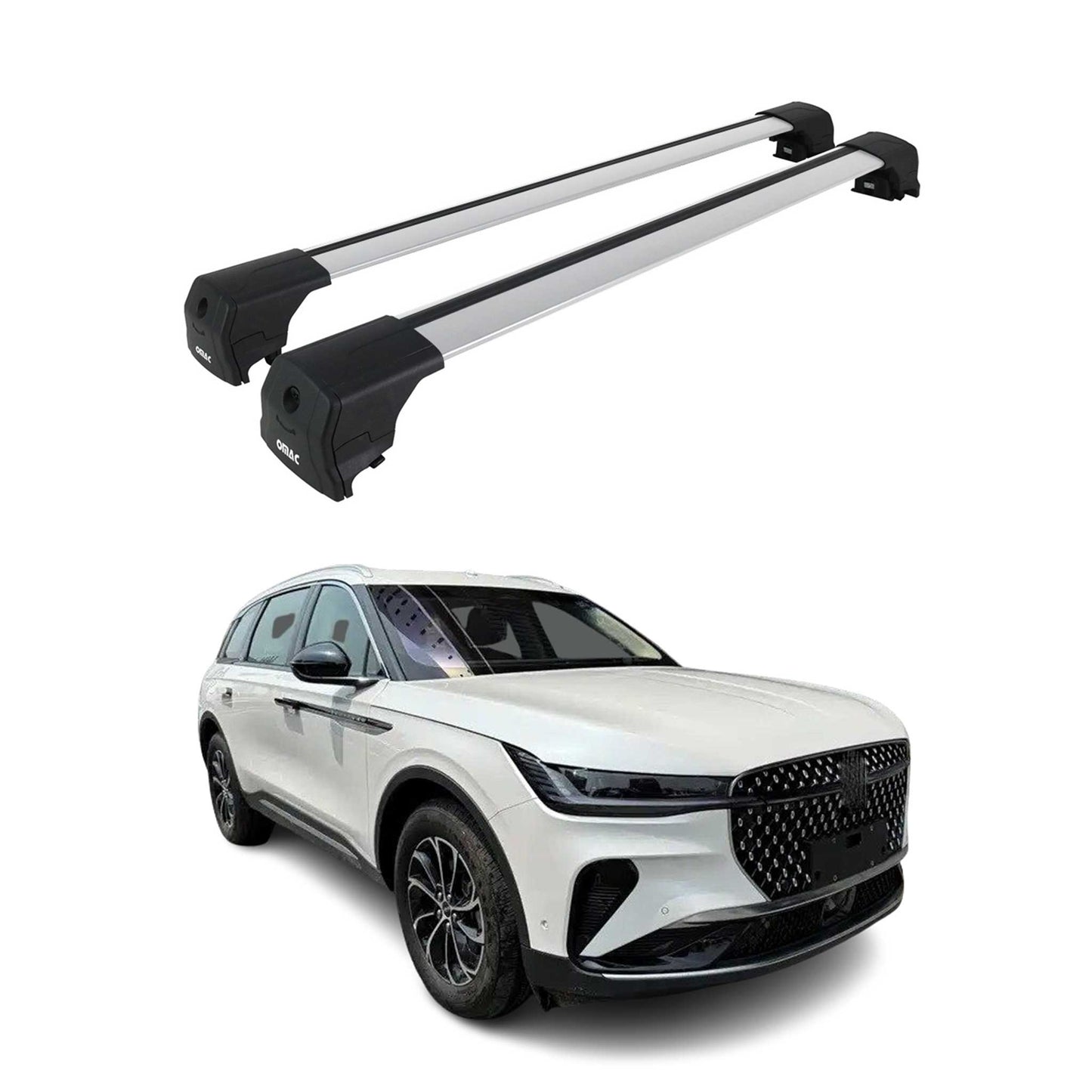 2024-2026 Lincoln Nautilus Roof Rack Cross Bars Luggage Carrier Alu Gray 2Pcs