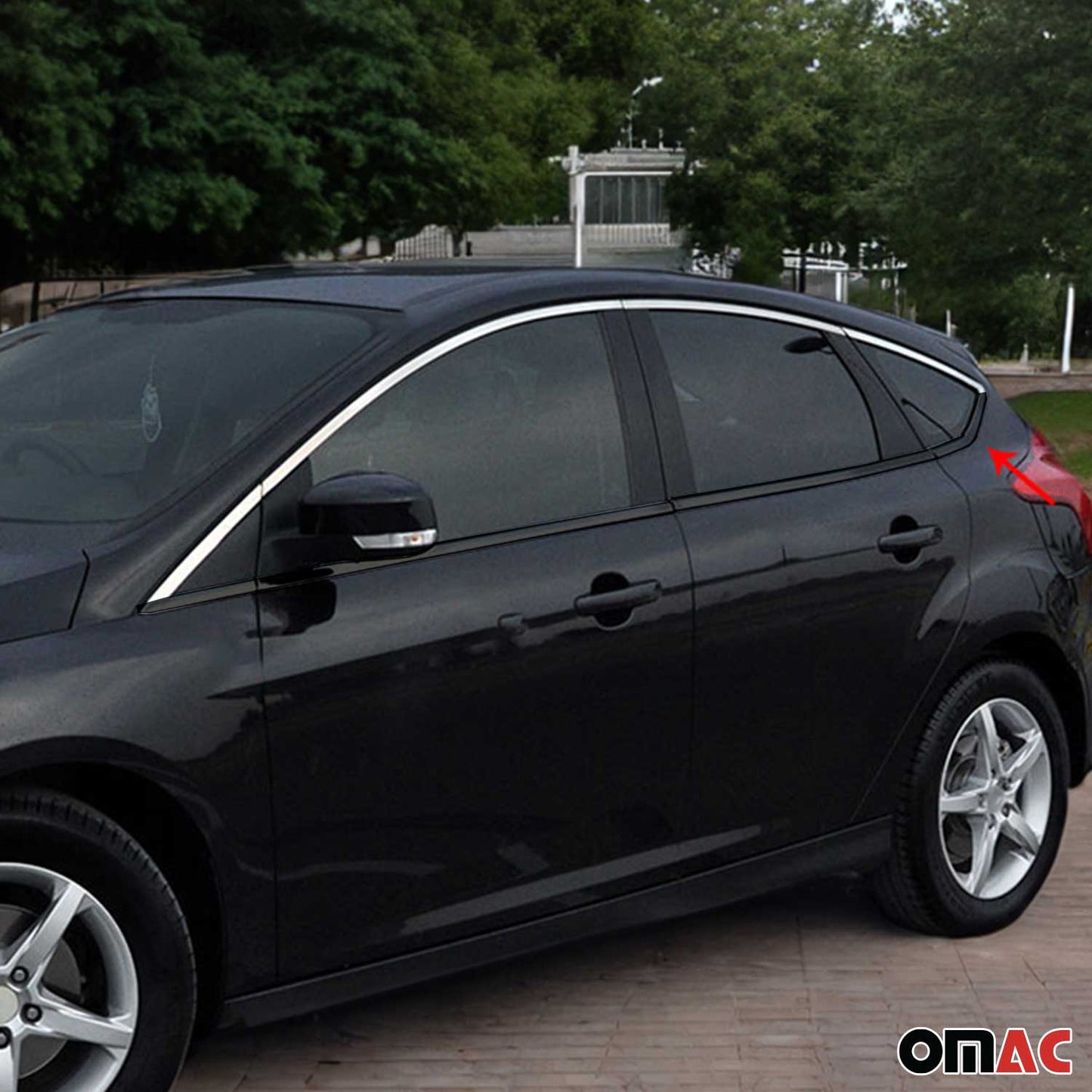 2012-2018 Ford Focus Hatchback Window Molding Trim Streamer Stainless Steel
