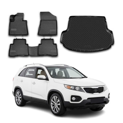 2012-2020 Kia Sorento Floor Mats & Cargo Liner Full Set All Weather Black
