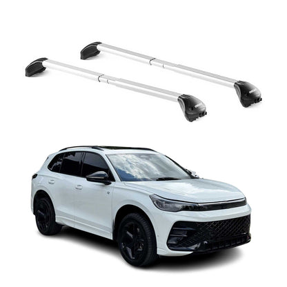 2025-2026 VW Tiguan Roof Rack Cross Bars Luggage Carrier Alu Silver 2x