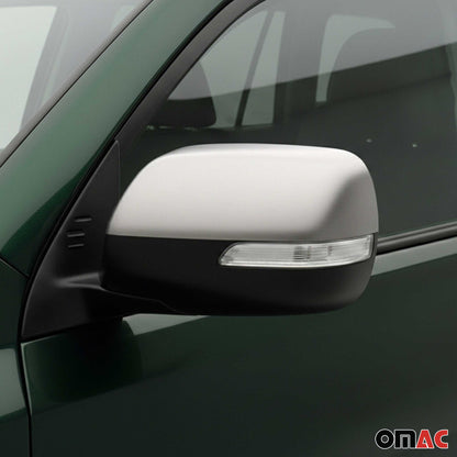 2010-2013 Lexus GX 460 Side Mirror Cover Caps Brushed Stainless Steel Silver 2 Pcs