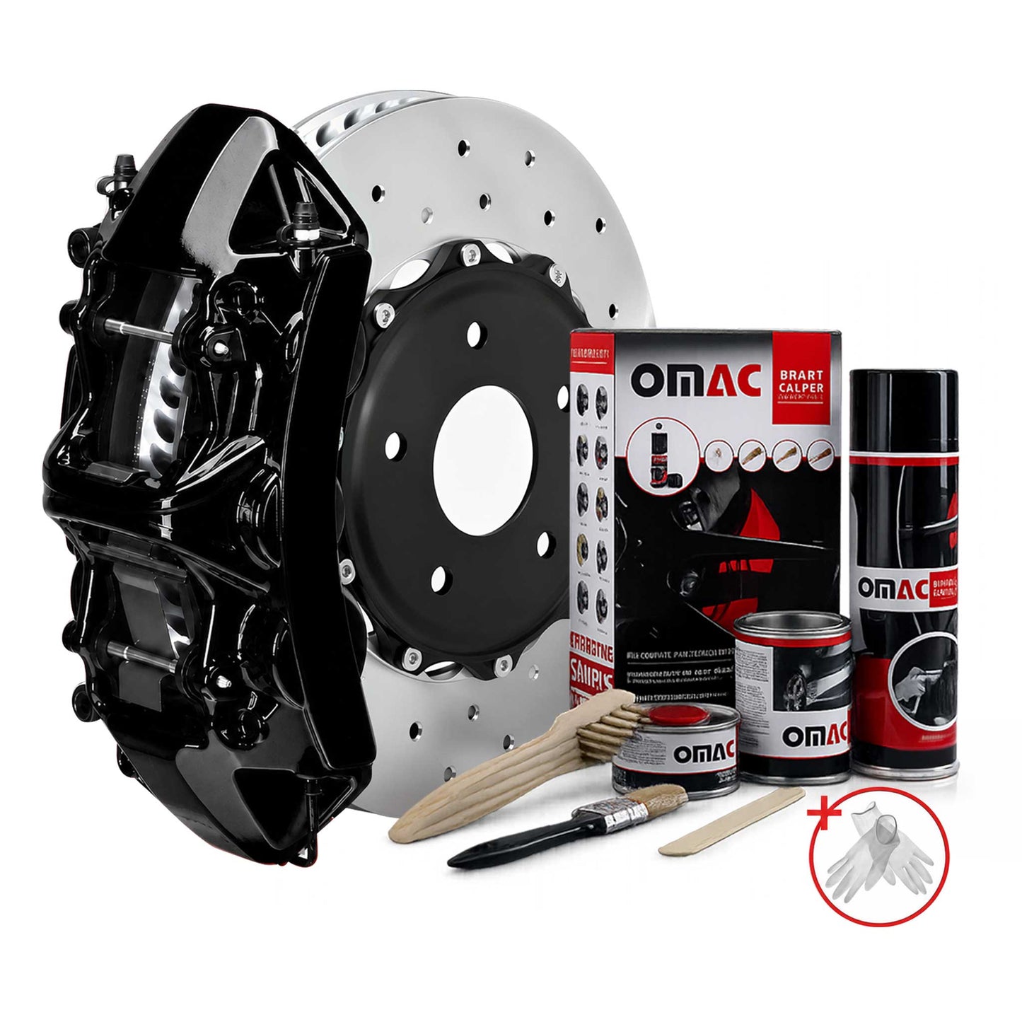 OMAC Brake Caliper Epoxy Based Car Paint Kit New York Black Glossy High-Temp