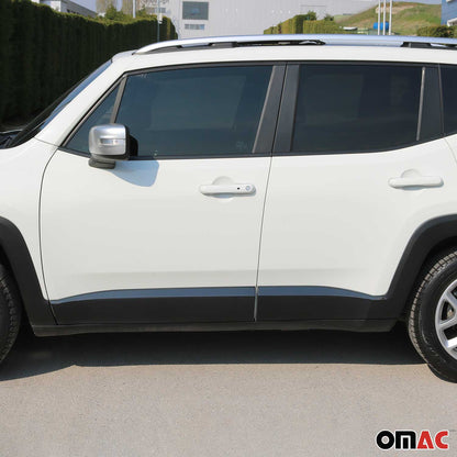 2019-2024 Jeep Renegade Side Door Molding Trim Skirt Garnish Steel Dark 4Pcs
