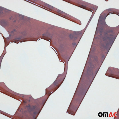 2009-2013 Toyota Corolla Sedan Wooden Look Dashboard Console Trim Kit 15 Pcs