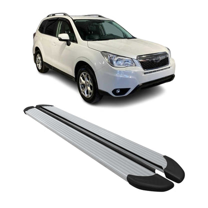 2014-2018 Subaru Forester IV Running Boards Side Steps Silver