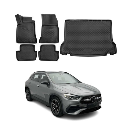 2015-2020 Mercedes GLA Class X156 Floor Mats & Cargo Liner Full Set All Weather Black
