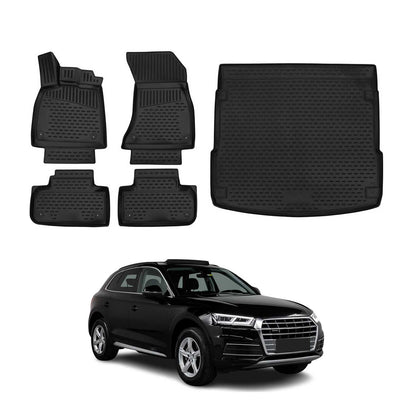 2018-2025 Audi Q5 SQ5 2.gen Floor Mats & Cargo Liner Full Set All Weather Black