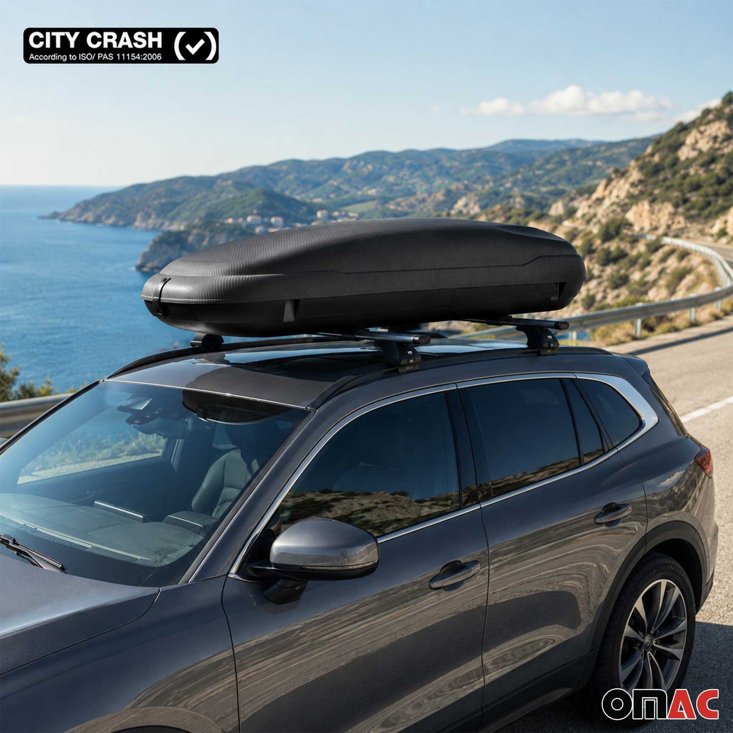 Roof Cargo Box 14.1 Cubic Feet Carbon Fiber Textured