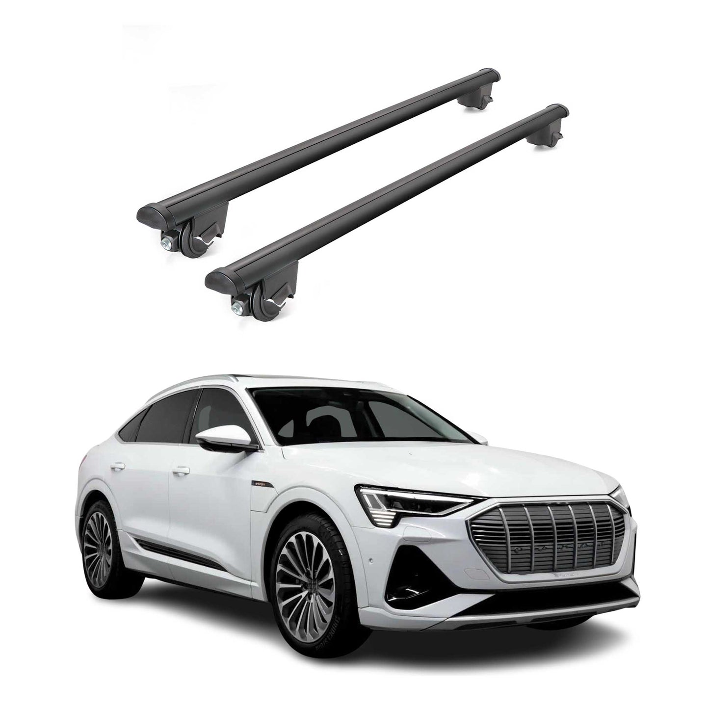 2019-2026 Audi Q8 e-tron sportback Roof Rack Cross Bars Luggage Lbs Black 2 Pcs