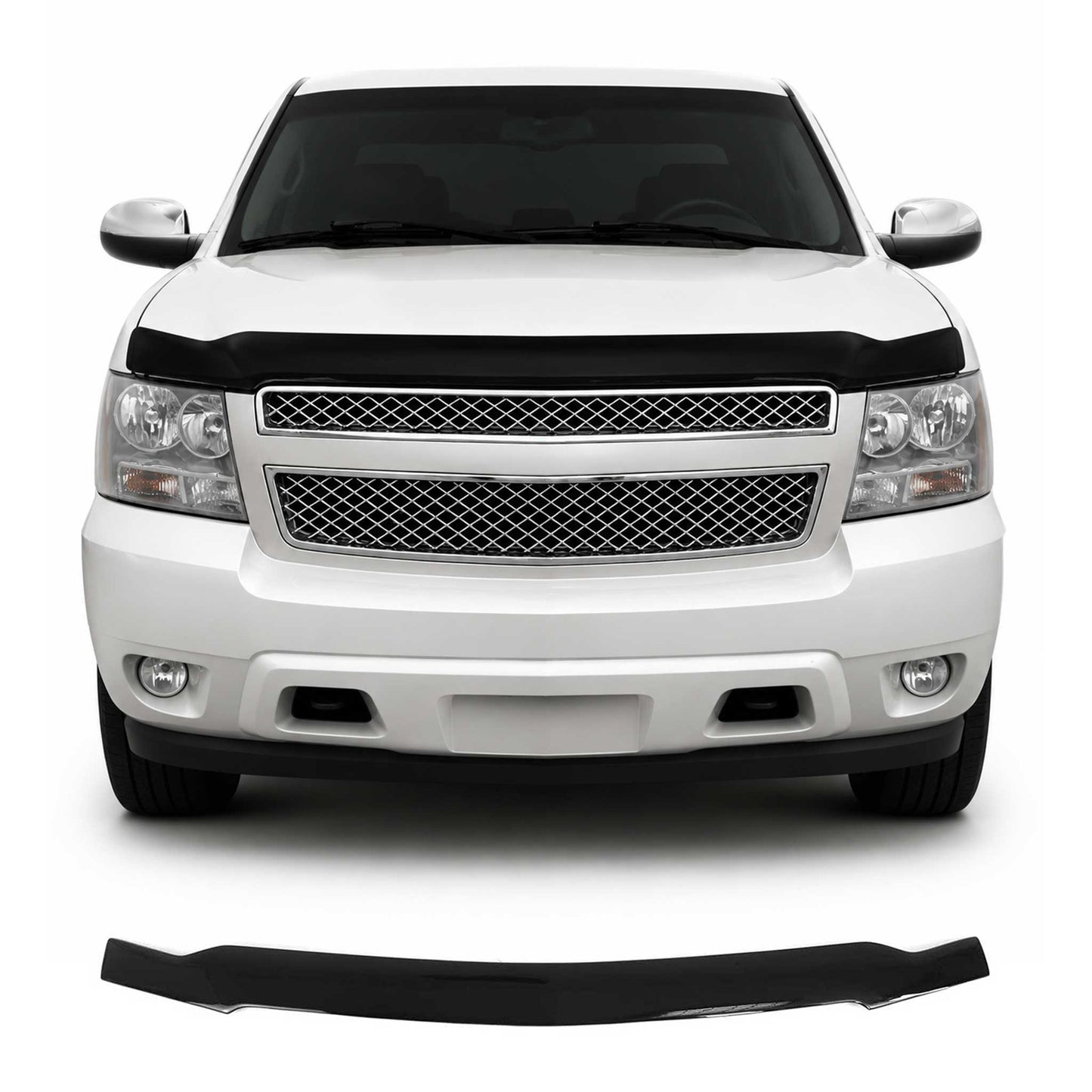 2007-2014 Chevrolet Suburban 1500 Front Bug Shield Hood Deflector 1 Pc Smoke Stick Install